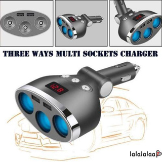 AAL-Dual USB Port 3 Way 12-24V Auto Car Cigarette Lighter Socket Splitter