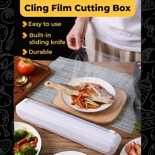 Household cling film cutter, suction cup wall-mounted kitchen supplies artifact, cling paper foil divider, cutting box
