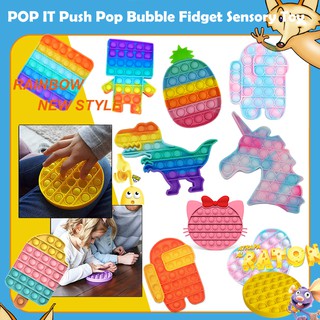 1x Foxmind Pop Its Round Fidget Toy Push Bubble Stress Relief Kids Rainbow Among us Pop It Tiktok Push Pop Pop Bubble Sensory Fidget Toy Stress Relief Special Needs Silent Classroom Square Round Hexagon Flowers Shape Stress Educational Toys