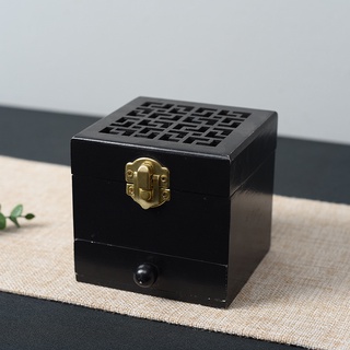 (Ready Stock)New Mabkhara Pine wood incense box incense box wooden incense burner square incense box sandalwood gift box