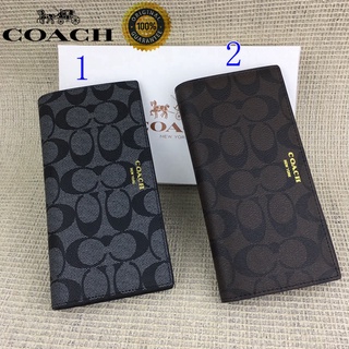 Men Long Wallet Double Folding Opening and Closing Multi-Card Slots Classic C Pattern In Stock 74599