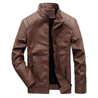 Men Motorcycle Biker Leather Jacket Windproof Wool Liner Thick Plus L-6XL