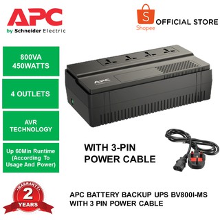 APC UPS Battery Backup BV800I-MS BV 800VA Wtih 3-Pin Cable