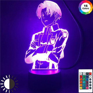 The 16-color night light attacked by Giant Captain Levi Ackerman led the LED night light children’s bedroom decoration gifts for the children