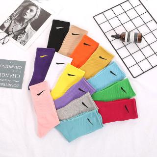 Ready stocking Nike Candy Color Couple Models Sports Socks Solid Color Street High-top Stockings (1)