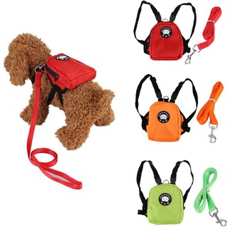 Pet Dog Harness Bag Leash Hiking Camping Outdoor Backpack
