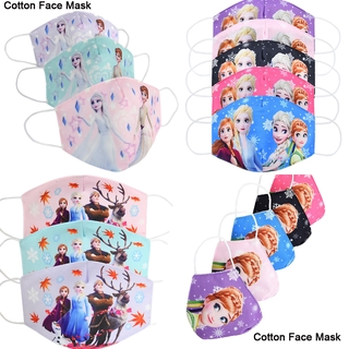 Kids Baby Girls Frozen Elsa Anna Printed Face Mask Breathable Cotton Masks Disney Cartoon Design Anti Dust Face Mask