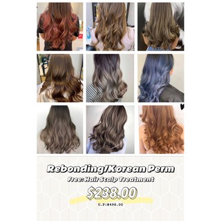 Rebonding/Korean Perm + Free Hair Scalp Treatment (Discounted Digital Voucher)