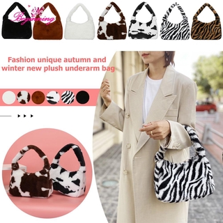 ❤beginning❤Exquisite Women Winter Fur Handbag Plush Shoulder Underarm Bags Female Fashion Clutch❀❀❀ (1)