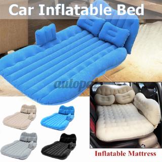 (With Air Pump+2Pcs Inflatable Stool+2Pcs Pillows ) 4 Colors 135X88cm Car Inflatable Mattress Travel Sleeping Vehicle Camping Cushion Back Seat Pads Cars Air Bed Pillow Gifts