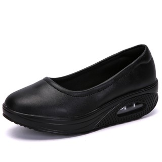 Size 35-42 Women's Microfiber Slip-on Shoes Nurse Air Cushion Shoes Black