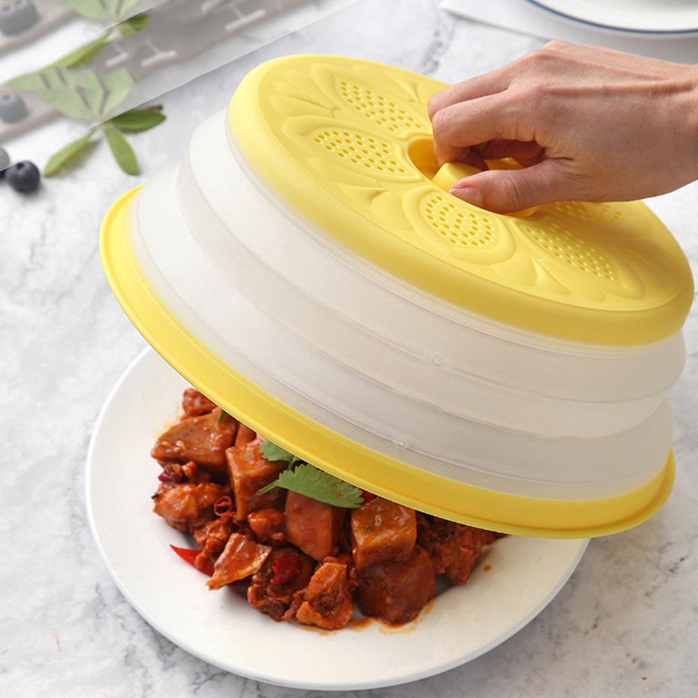 Fold Plastic Microwave Cover Foldable Splash-proof Food Cover