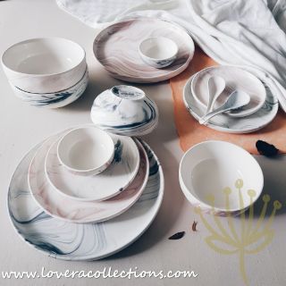 LOVERA Marble Effects Dinnerware Collection - Individual Pricing