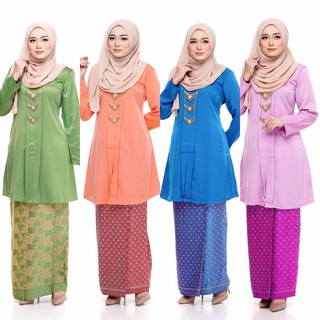 [Shop Malaysia] (PREMIUM BUTIK QUALITY) READY STOCK Baju Raya Kebaya Moden Ogee Labuh Plain Dress Muslimah Loose Cut Nursing Friendly