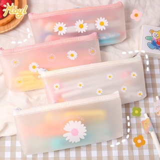 [Ready Stock] INS Pencil Case Simple Large Capacity Cute Daisy Pencil Bag Stationery Storage Bag