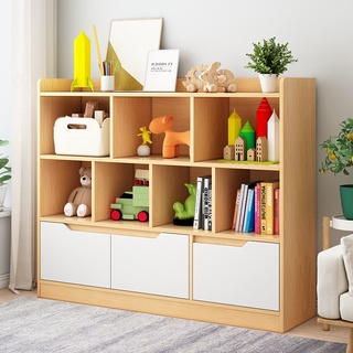 Simple Bookshelf Floor Children's Imitation Solid Wood Creative Storage Bookcase Office Simple Book Shelf
