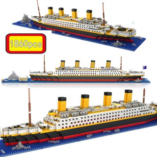 1860 pcs titanic cruise ship model boat DIY building Diamond Blocks Kit children kids toys NO match legoeings