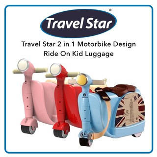 Travel Star 2 in 1 Motorbike Design Ride On Kid Luggage