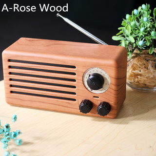 Fashion NR-3013 Mini Wood Texture Retro FM Radio Wireless Bluetooth Speaker
