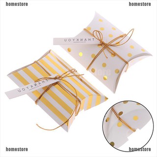 【HSE】10Pcs Gift Box Pillow Shape Birthday Packaging Party Boxes Sweet Candy Cookies