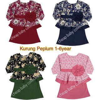 [Shop Malaysia] 1-6Tahun Baju Kurung Damia Raya 2021 Baby Kid Girl Budak Perempuan Kanak Kanak Cotton