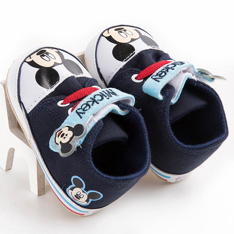 Children Cute Cartoon Disney Mickey First Walkers Casual Soft Boys Canvas Shoes Newborn Infant Kids Toddler Flats