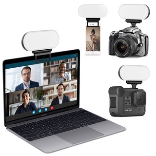 Video Conference Lighting Kit, Laptop Webcam Lighting with Clip, LED Camera Light for Remote Working, Zoom Calls, Zoom Lighting, Live Streaming, for Mac, Monitor, Vlogging(Dimmable & Rechargeable)