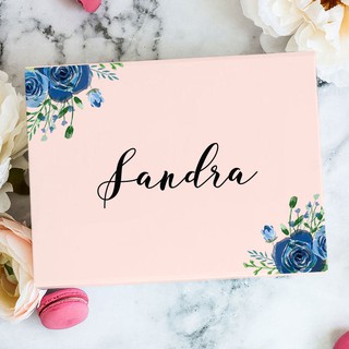 Personalized Bridesmaid Gift Box – Printed Bridesmaid Design 4 Blue Florals