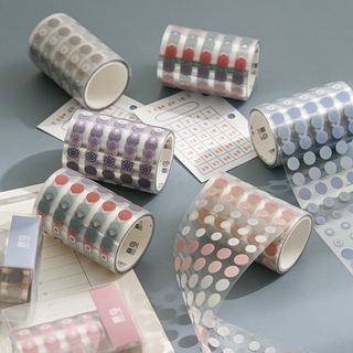 Color dots Masking Washi Tape Round PET Decorative Adhesive Tape Diy Scrapbooking Sticker Label Stationery