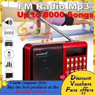 K11 FM Rechargeable Mini Portable Radio Handheld Digital FM USB TF MP3