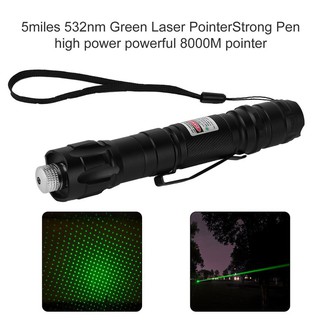 【stock】5miles 532nm Green Laser PointerStrong Pen high power powerful 8000M pointer