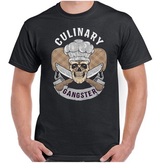 Culinary Gangster Mens Funny Chef T-Shirt Cook Bbq Masterchef Baker Skull Hat