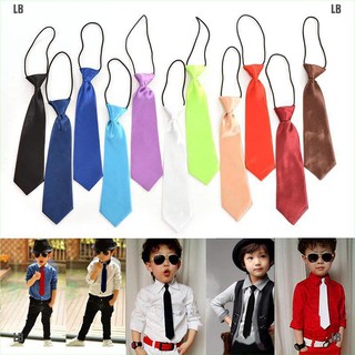 LB'ღ1X Boy Tie Kids Baby School Boy Wedding Necktie Neck Tie Elastic Solid 11 Colours