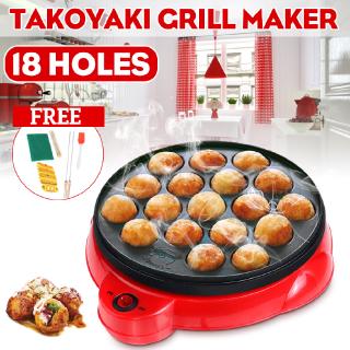 18 Hole Takoyaki Grill Pan Electric Octopus Ball Maker Stove Cooking Plate 650W