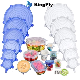 Silicone elastic lid, 6 pcs reusable durable and expandable lids to keep food fresh
