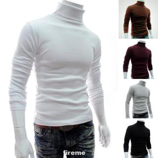 Winter Men Slim Warm Cotton High Neck Pullover Jumper Sweater Top Turtleneck