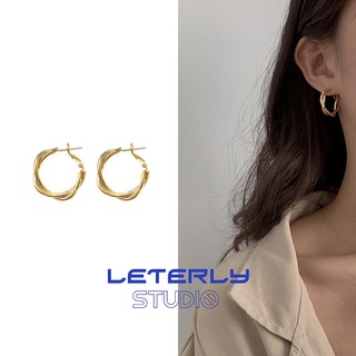 「Leterly」Korean version of cross-woven earrings simple temperament earrings A799