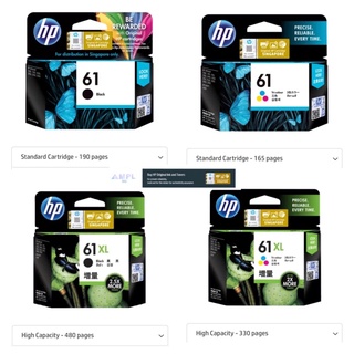 Genuine HP 61 Black/ HP 61 Tri-color/ HP 61XL Black / HP 61XL Tri-Color Original Ink Cartridge