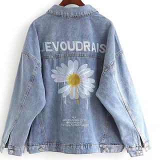 Latest Collection...Evoidrais Re Oversize Flower Embroidery Jeans Jacket