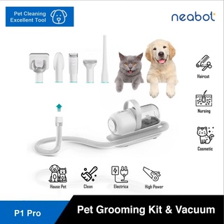 Neabot P1 Pro Pet Grooming Kit & Vacuum Suction 99% Pet Hair, Professional Grooming Clippers with 5 Proven Grooming Tool