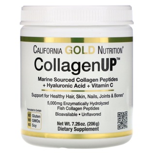 Collagen 5000mg California GOLD Nutrition, CollagenUP, Marine Source Collagen Peptides, Hyaluronic Acid+Vitamin C