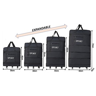Korean 4 Sizes Expandable Large Capacity Trolley Luggage bag - Black