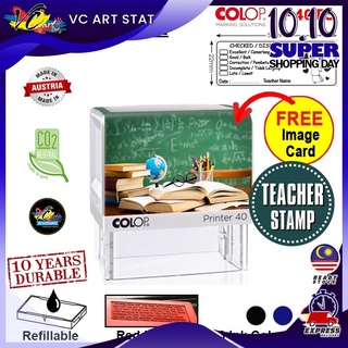 [Shop Malaysia] [VC-ART MY]TEACHER RUBBER STAMP - COLOP P40TS / P50TS (1)