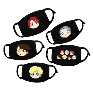 KPOP BTS Mouth Mask Cute Anime Cartoon Character Cotton Face Mask Fan Club