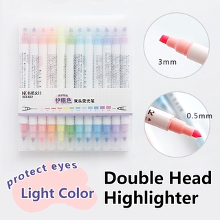 Fluorescent Marker Pen 12 Color Set Double Head Light Color Painted Album Pen
