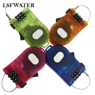 lsfwater77 Cable Lock 3 Digit Pad*lock 3 Digit Retractable Steel Cable Safety For Luggage Drawers Backpacks Economic