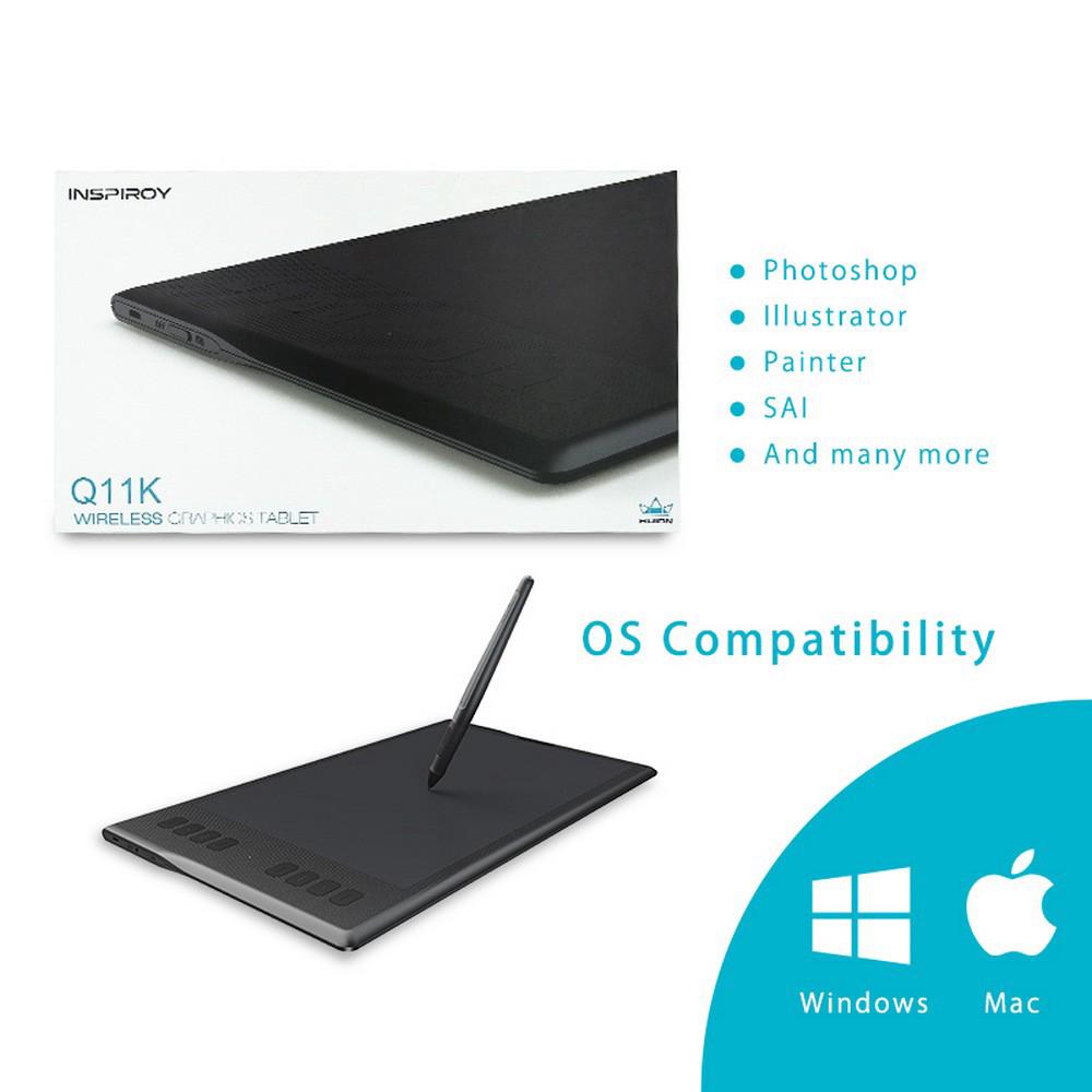 Coolplays Huion Q11K Wireless Graphic Drawing Tablet Digital Pen Tablet 5080 LPI 233PPS