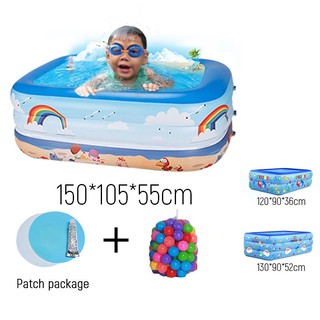 Inflatable Square Swimming Pool For Kids Bathtub Pools with Colorful Ocean Balls