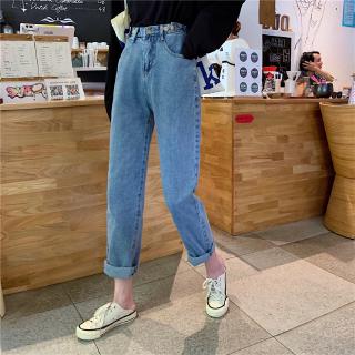 New straight wide leg pants high waist loose jeans women's trousers S-XL denim pants