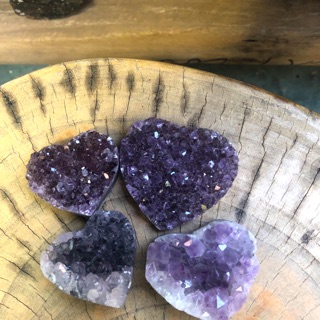 Heart shaped Amethyst crystal cluster